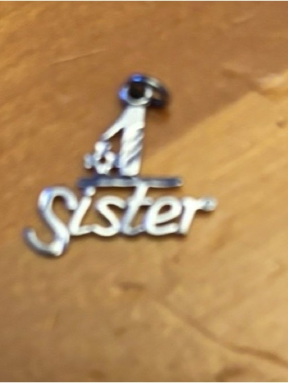 Pendentif « #1 Sister » en argent sterling 925 – Charme vintage